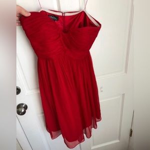 Cache Contour Rose Red Silk Sweetheart Party Dress 8